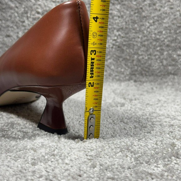 Sarto A-Diva Pumps Brown Leather Pointed Toe Kitten Heel Womens Size 9M - Picture 8 of 11